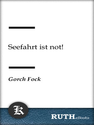 cover image of Seefahrt ist not!